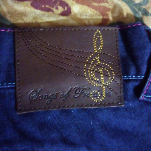 Songs Of Freedom Limited Edition Designer Embroidered Denim Jeans Men's 34 Blue - Picture 10 of 14